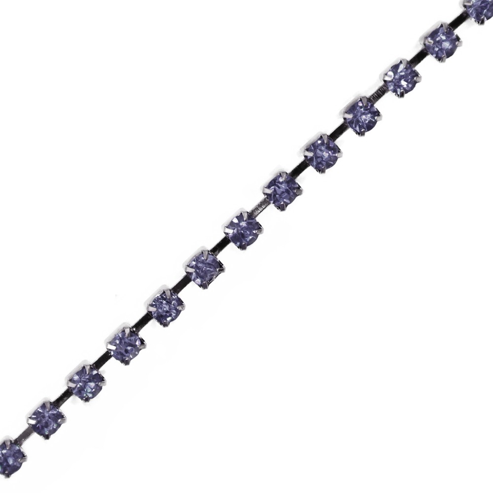 Filo a catena strass 2mm pp24 Glicine