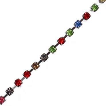 Rhinestone chain threads 2mm pp24 Multicolor
