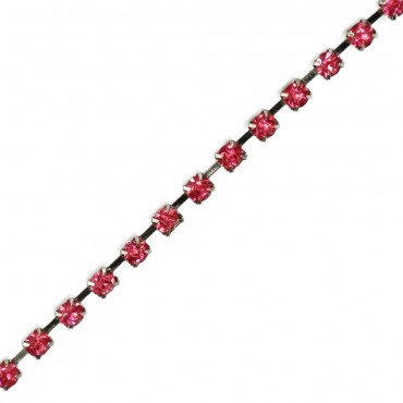 Rhinestone chain threads 2mm pp24 Pink