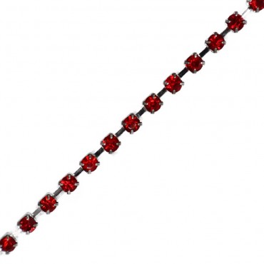 Rhinestone chain threads 2mm pp24 Red