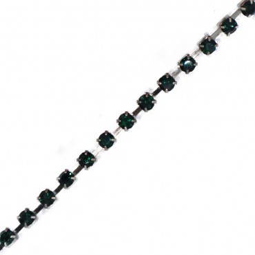 Rhinestone chain threads 2mm pp24 Green