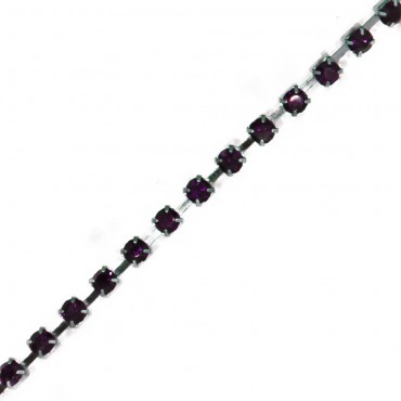 Rhinestone chain threads 2mm pp24 Purple