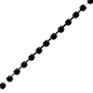 Rhinestone chain threads 2mm pp24 Black