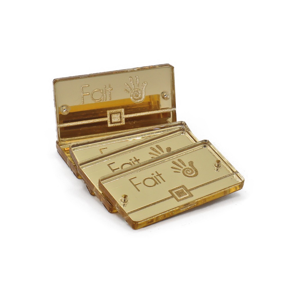 Étiquettes Plex Miroir Or Pochette France-5 pz