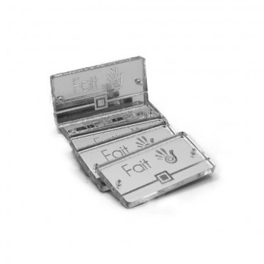 Targhette Plex Specchiato argento Pochette Francia-5pz 