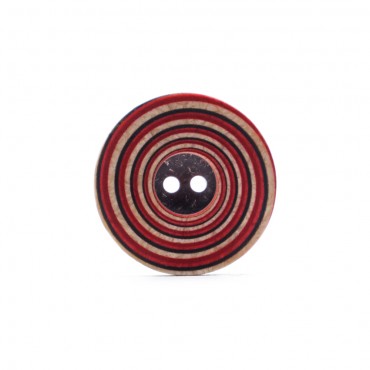 Botón de Coco Espiral Rojo 1ud