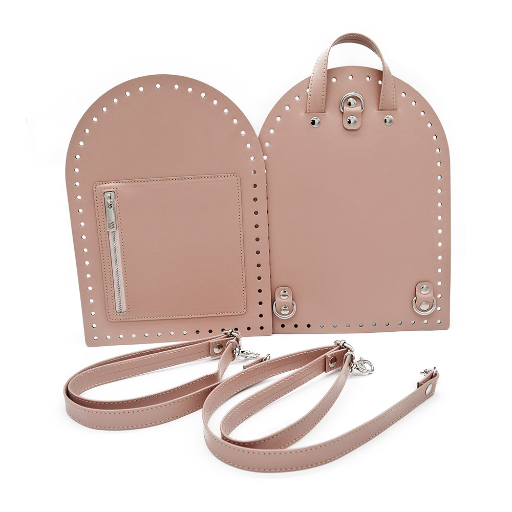 Ensemble Sac à Dos Pocket en éco-cuir couleur Rose Poudrè