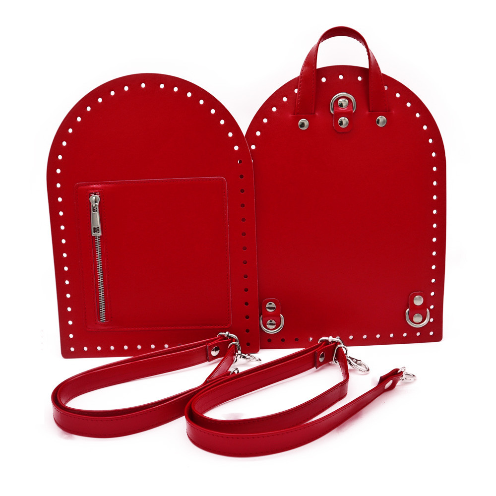 Set Zaino Pocket in ecopelle colore Rosso