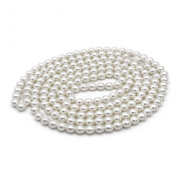 Perlas de 8mm Blancas ensartadas