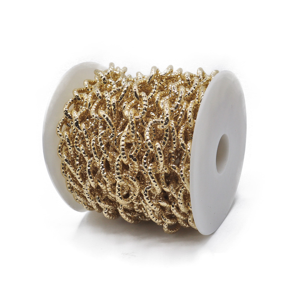 Chain Roll 18x13 Gold Hammered Mt5