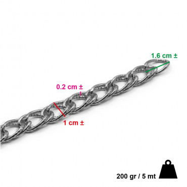 Chain Roll 16x10 Silver Mt5