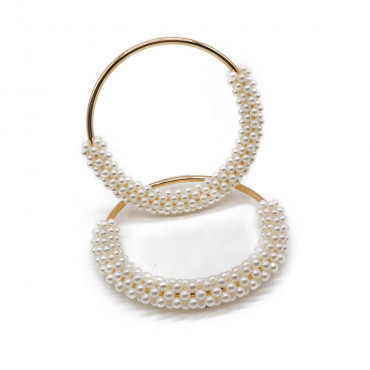 Metal Handles Pearls Ivory Gold