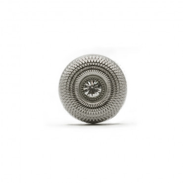 Jewel Button Donut 28x7 Silver
