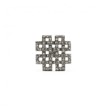 Jewel Button Square 25x3