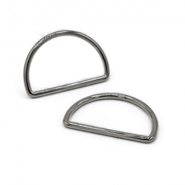 Semicircular Rings Silver 50mm