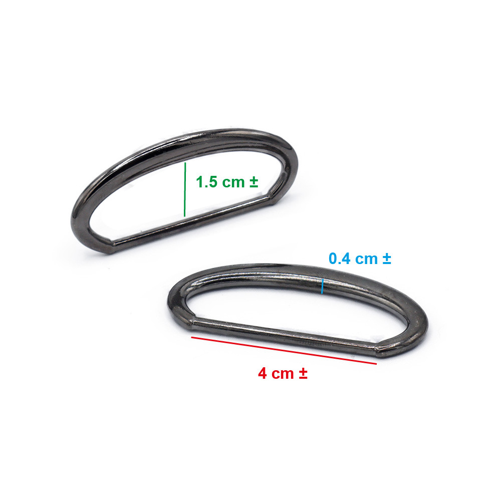 Oval Rings Gunmetal Gray 40 mm