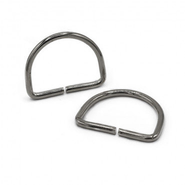 Semi circular open rings Silver 40mm