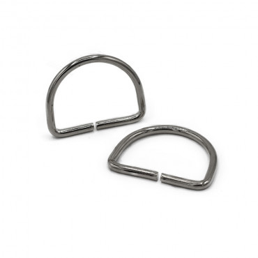 Semi circular open rings Silver 35mm