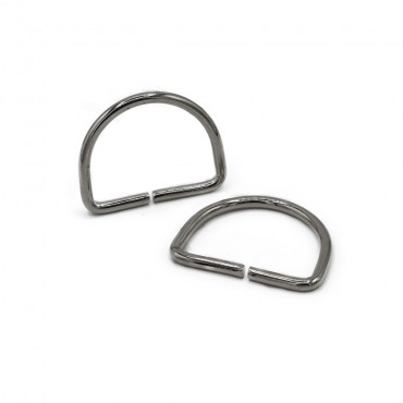 Semi circular open rings Silver 30mm