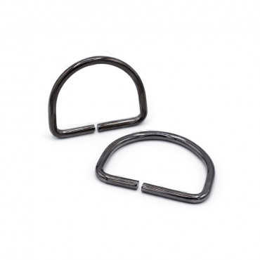 Semi circular open rings Gunmetal gray 35mm