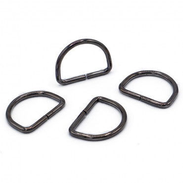 Semi circular open rings Gunmetal gray 25mm