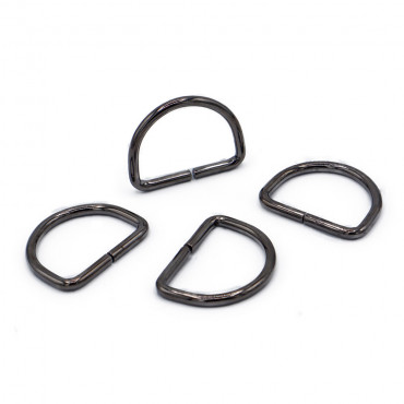 Semi circular open rings Gunmetal gray 20mm
