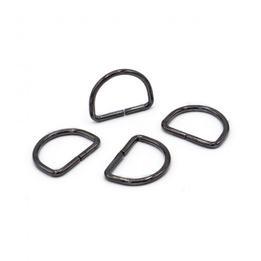 Semi circular open rings Gunmetal gray 15mm