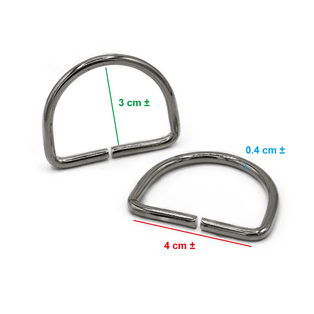 Anelli semicircolari aperti Argento 40mm