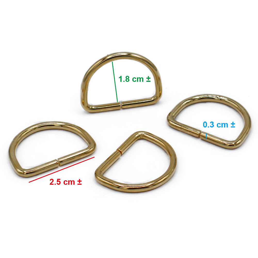 Semi circular open rings Gold 25mm