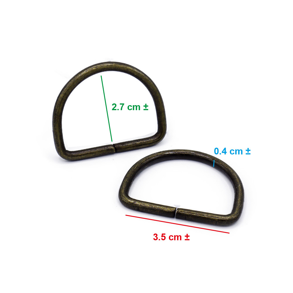Anneaux semi circulaires ouverts Laiton 35mm