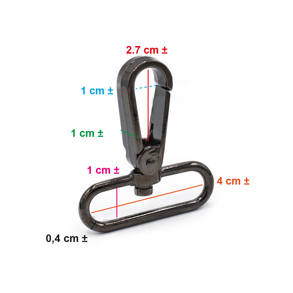 Snap Hook Pierre 57x40 Gunmetal Gray