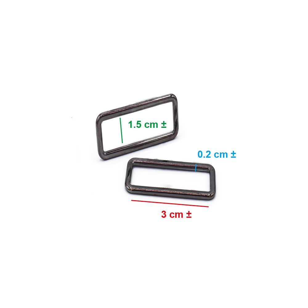 Anneaux rectangulaires Gunmetal 30mm