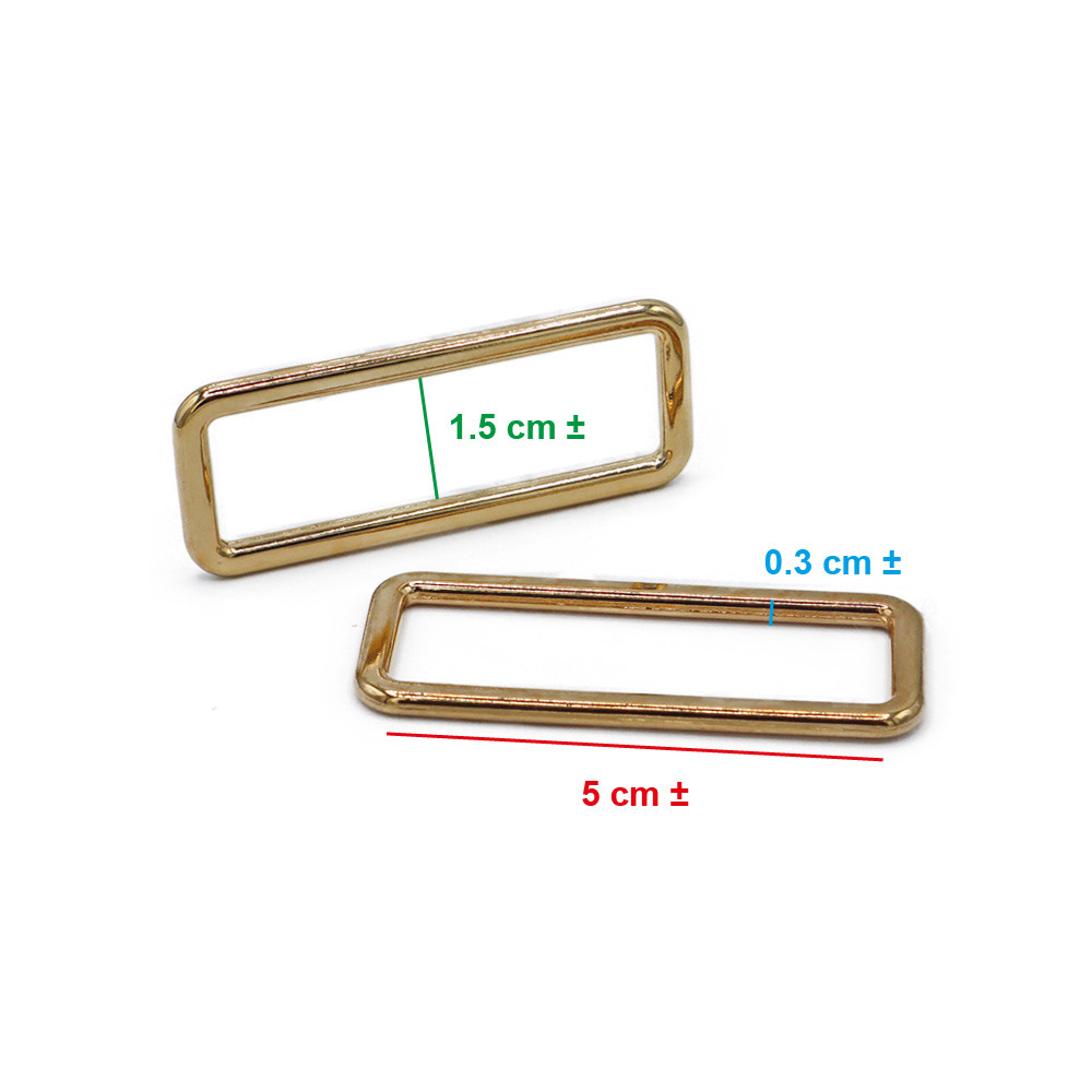 Anneaux rectangulaires Or 50mm