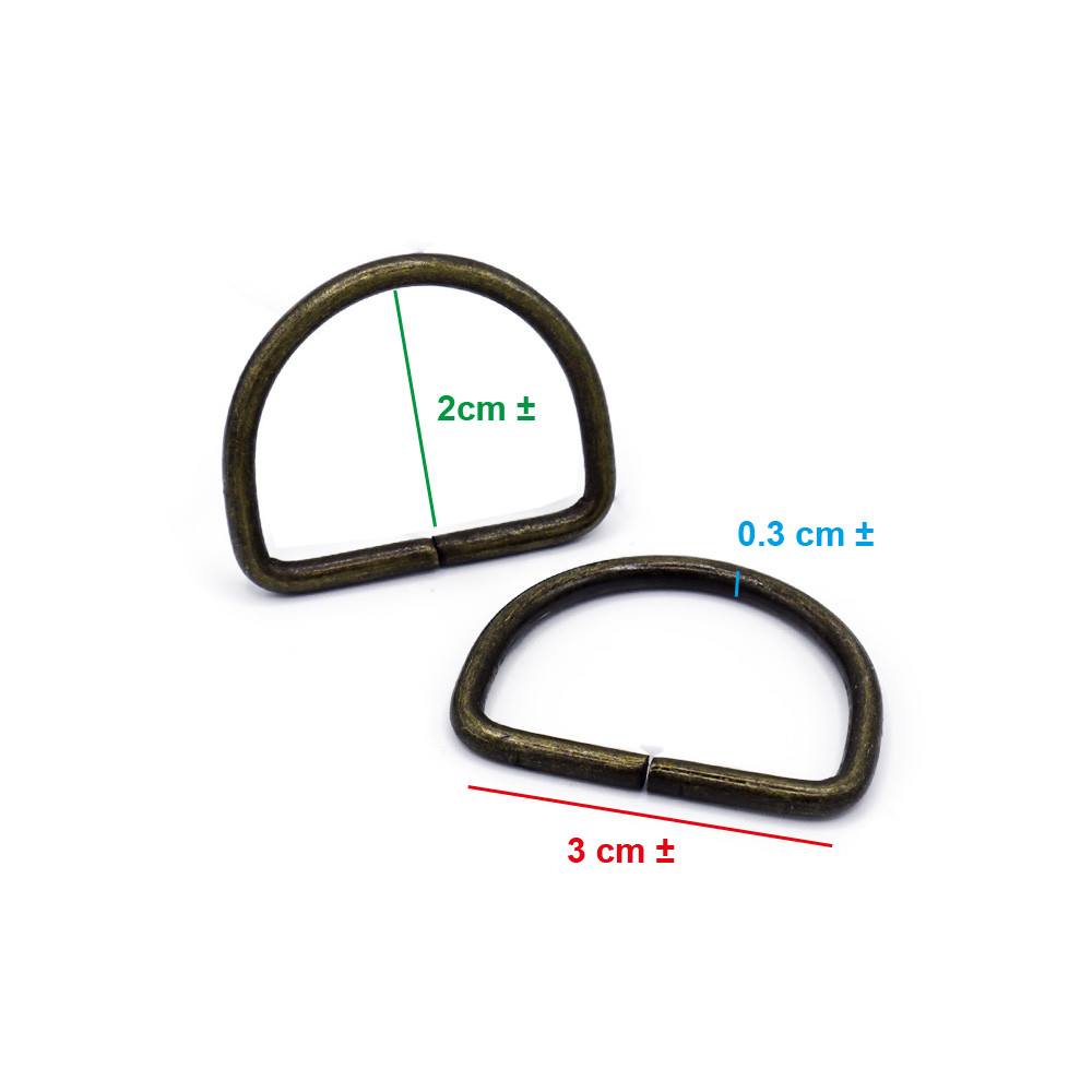 Semi circular open rings Brass 30mm