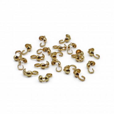 Knot Covers with Hook Gold HQ 4 mm 20 pcs