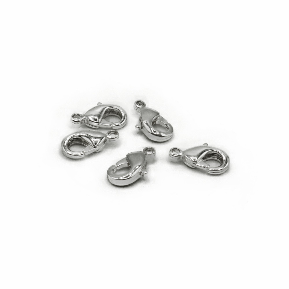 Mousquetons Argent HQ 12 mm 5 pcs