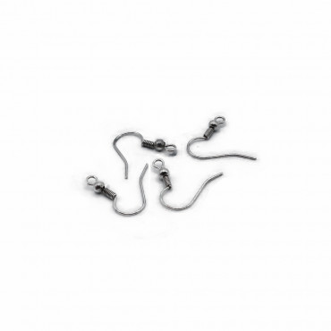 Open hook earwires stainless steel 20 mm 4 pcs