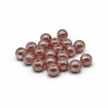  HQ Glass Beads Old Rose 8mm