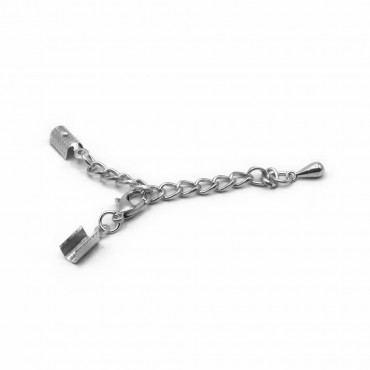 Lobster Clasp and Chain with Silver Terminal 3mm Nickel Free