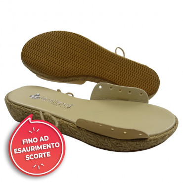Flat sandal sole - raffia - size 35 - natural color. Model CS04