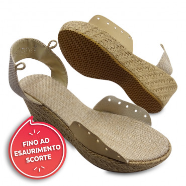 Sandal sole - Raffia - size 40 - natural color. Model CS06