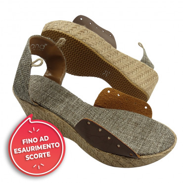 Sandal sole - Raffia - size 35 - taupe. Model CS06