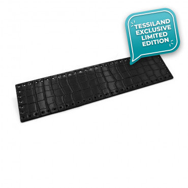 Tile Crocodile Print Eco Leather 7x28 Black 1pc