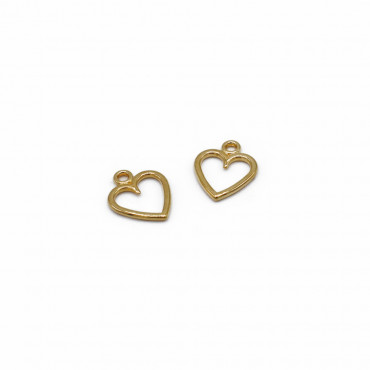 Charms Heart Gold nickel free 2pcs