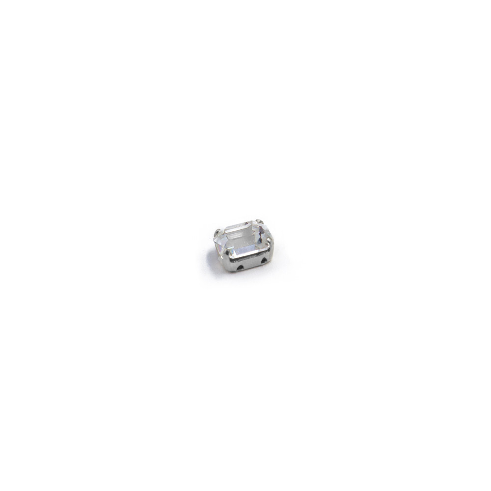 Cristal Rectangular Plata 6 mm sin Níquel
