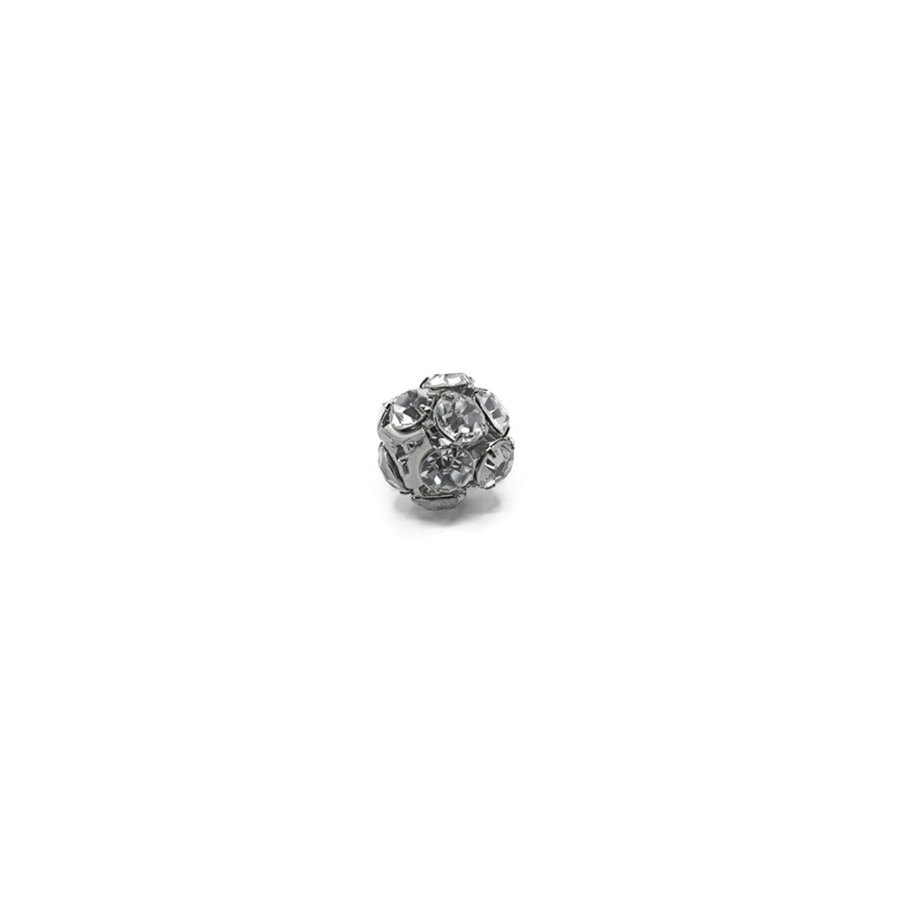 Crystal Sphere 9 mm Silver Nickel Free 1pc