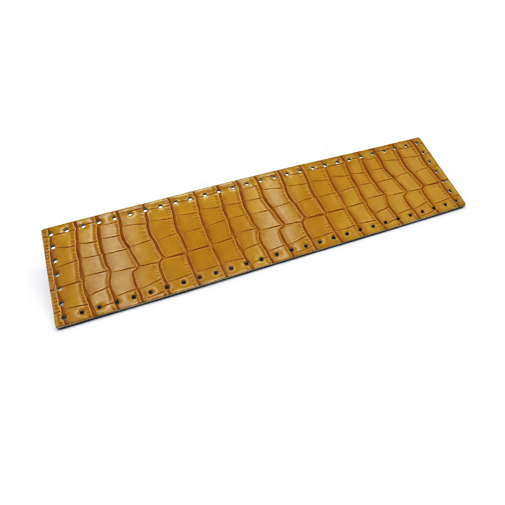 Tile Crocodile Print Eco Leather 7x28 Mustard 1pc