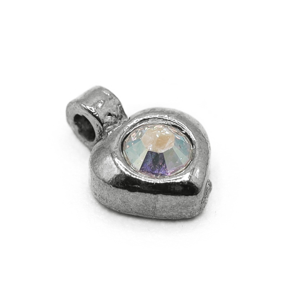Charm Heart Rhodium Nickel Free 1 pc