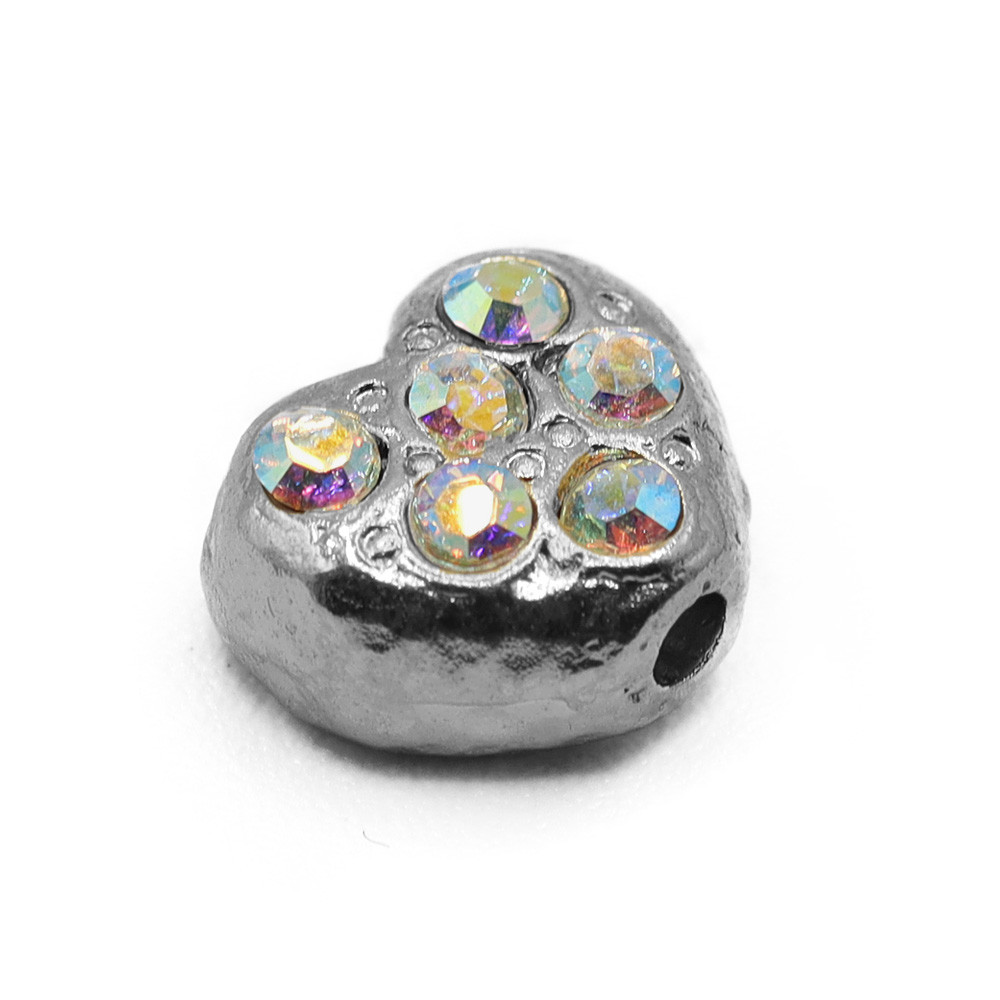 Breloque Cœur Rhodium Sans Nickel 1 pc