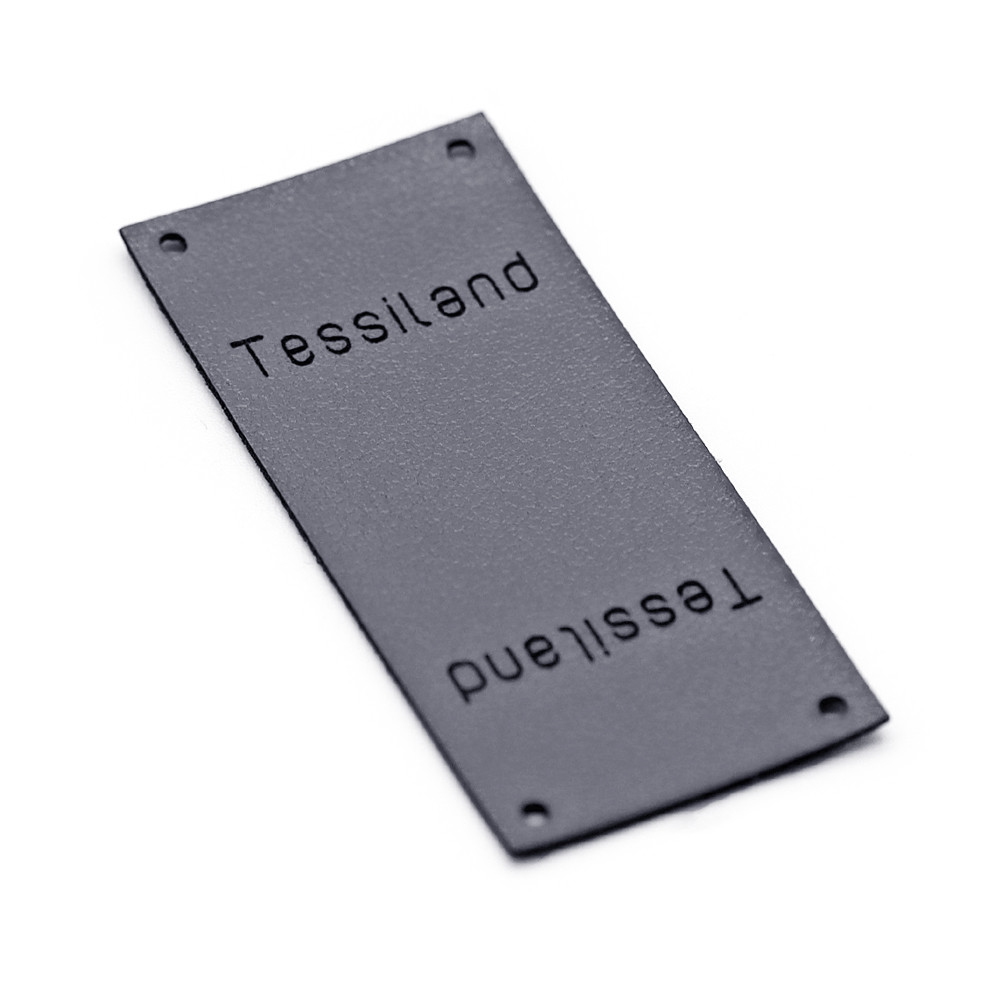 Etiquetas personalizadas Duble polipiel Gris